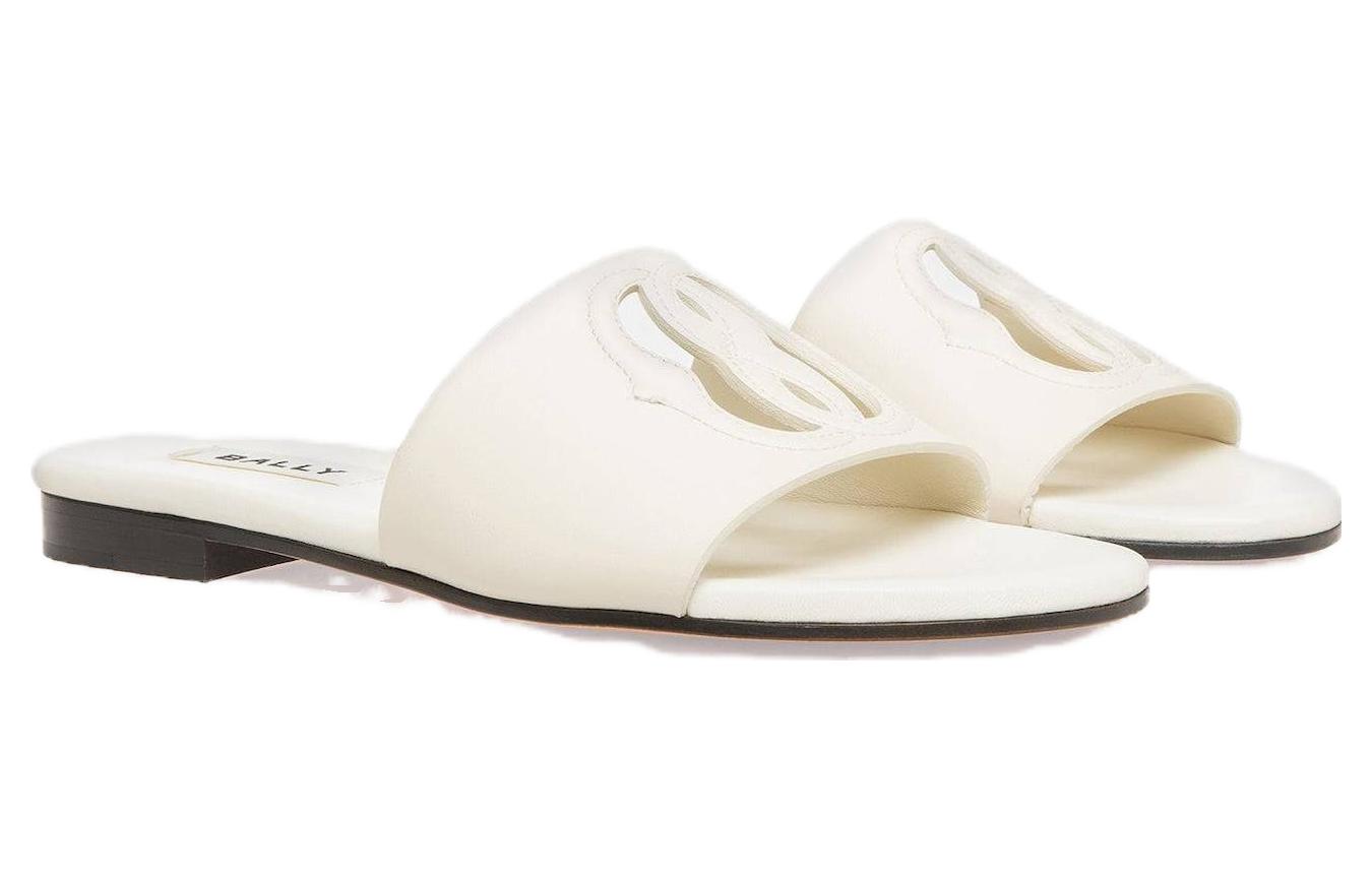 (W) BALLY Emblem 'White Slip-On Slides' 圖 2
