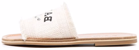 (Women) BALLY Embroidered Fabric Flat Slide 'Beige' 6302815 (Women) BALLY Embroidered Fabric Flat Slide 'Beige' 6302815