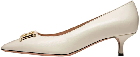 (Women) BALLY Evanca 'White Leather Mid-Low Heel' 6301717 (Women) BALLY Evanca 'White Leather Mid-Low Heel' 6301717