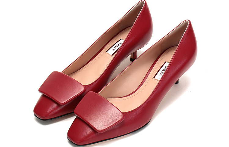 Lookbook (W) BALLY Basket Mode Décontractée à Talon Haut ''Cuir Rouge'' 6231084