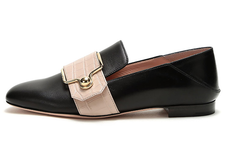 (W) BALLY Flat Casual 'Black Metal Buckle'