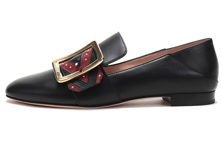 Buy (W) BALLY Flat Mule 'Hitam Burgundy Stud' 6231218