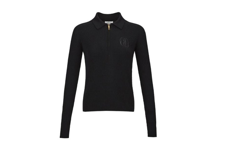 Order (W) BALLY FW23 黑色刺繡純色拉鍊針織開衫. 6305209