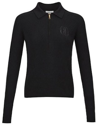 (W) BALLY FW23 黑色刺繡純色拉鍊針織開衫. 6305209 Order (W) BALLY FW23 黑色刺繡純色拉鍊針織開衫. 6305209