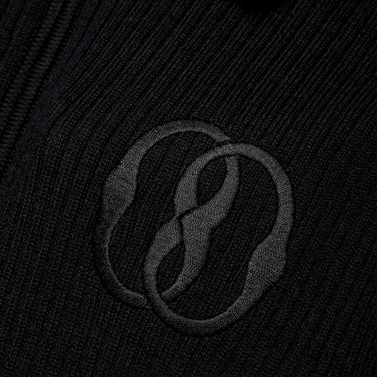 Details for (W) BALLY FW23 黑色刺繡純色拉鍊針織開衫. 6305209