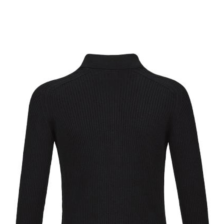 Sizing (W) BALLY FW23 黑色刺繡純色拉鍊針織開衫. 6305209