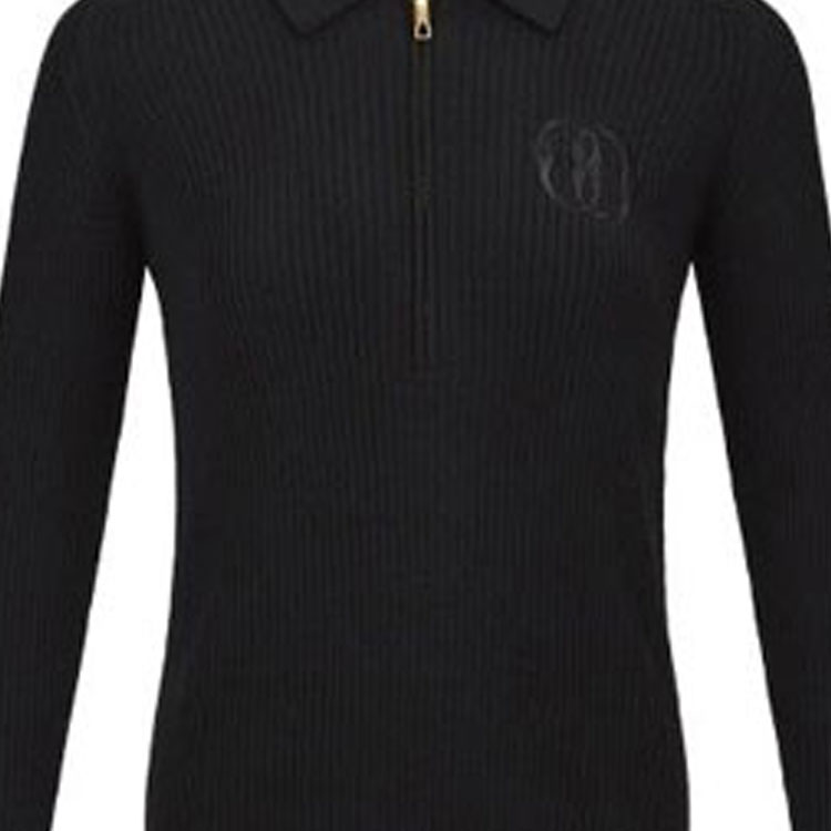 Cheap (W) BALLY FW23 黑色刺繡純色拉鍊針織開衫. 6305209