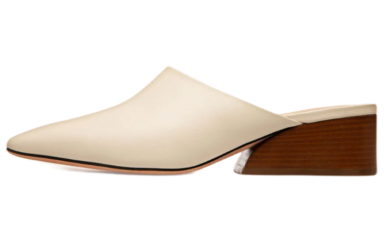 (W) BALLY Genny Leather Mules 'Bone White'