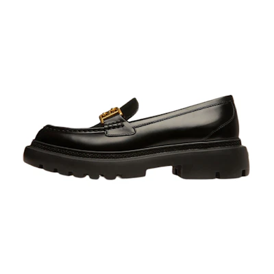 (W) BALLY Gioia Flat 'Black Leather Loafer'