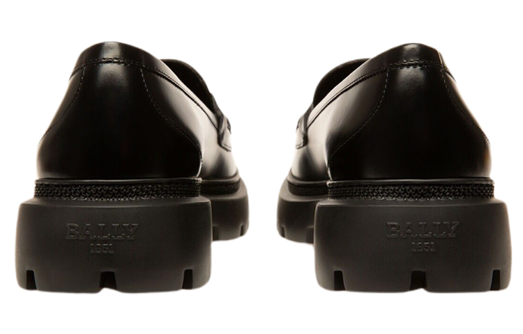 Shop (W) BALLY Gioia Flat 'Loafer de Cuero Negro' 6300045