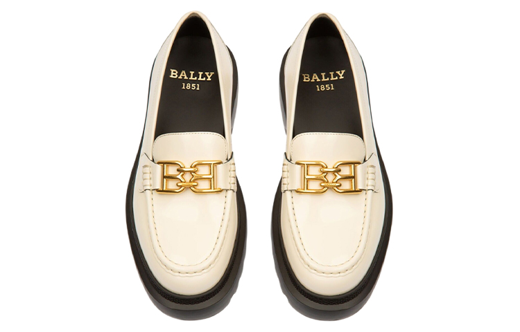 Lookbook BALLY巴利 Gioia 平底软帮皮革休闲鞋 女款 白色