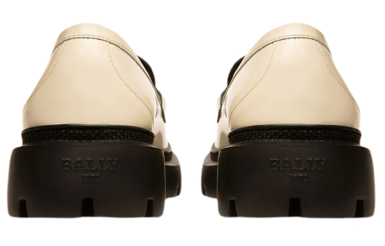 Shop BALLY巴利 Gioia 平底软帮皮革休闲鞋 女款 白色