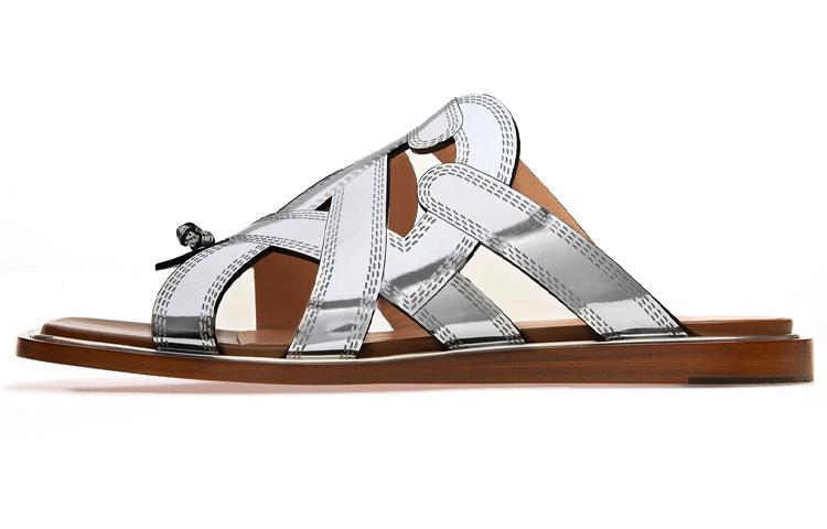 Buy (W) BALLY Glada 'Sandal Flat Kulit Perak' 6300244