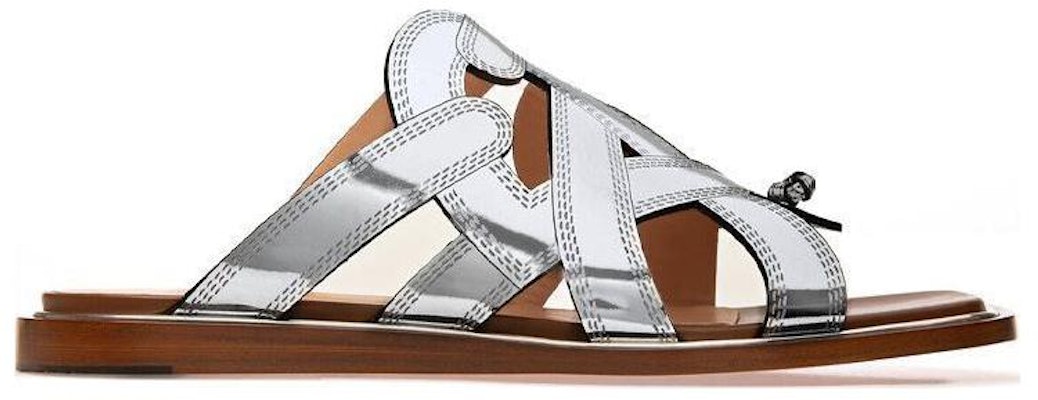 (Women) BALLY Glada 'Silver Leather Flat Sandal' 6300244 Order (Women) BALLY Glada 'Silver Leather Flat Sandal' 6300244