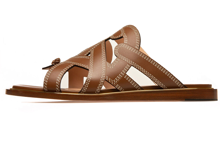 (Women) BALLY Glada 'Tan Leather Flat Sandal' 6300115