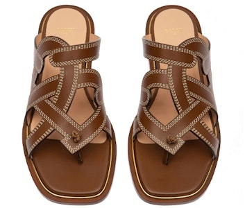 BALLY巴利 Glada 皮革平底涼鞋 女款 棕褐色 Lookbook BALLY巴利 Glada 皮革平底涼鞋 女款 棕褐色