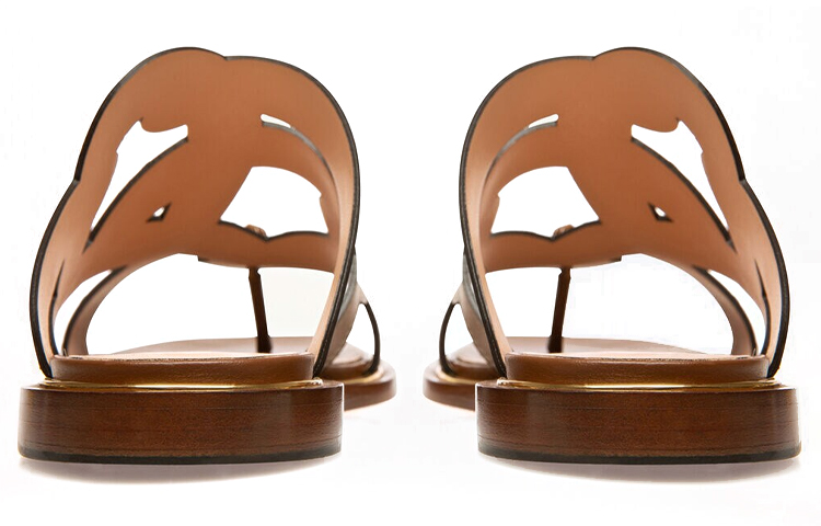 Shop (W) BALLY Glada 'Sandal Kulit Rata Coklat Tan' 6300115