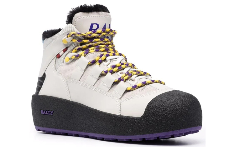 (W) BALLY High-Top Sneaker 'Logo Print White Fleece-Lined' 圖 2