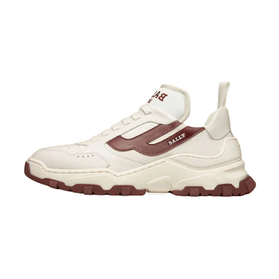 (W) BALLY Holden 'White Fashion Leather Low-Top'