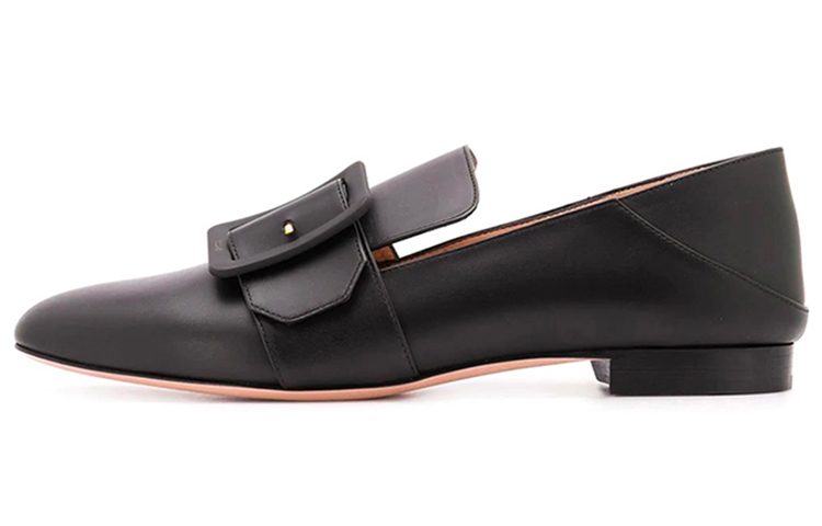 (W) BALLY Janelle 'Black Buckle Loafer'