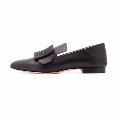 (W) BALLY Janelle 'Black Buckle Loafer'