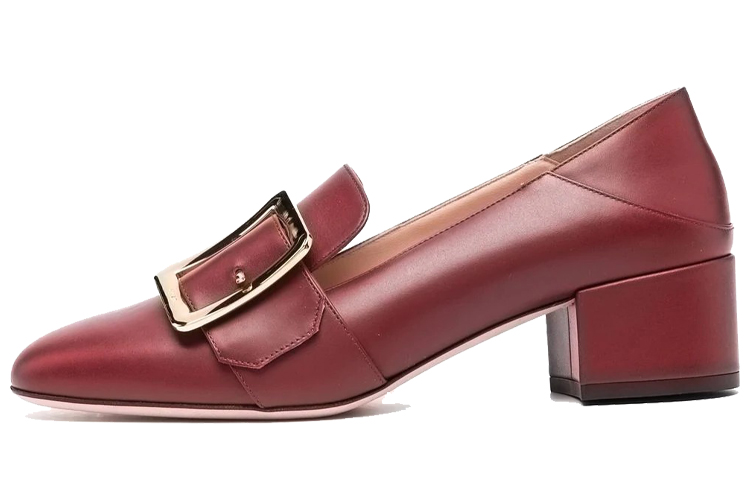(Women) BALLY Janelle 'Red Rounded Toe Slip-On High Heels' 6239539