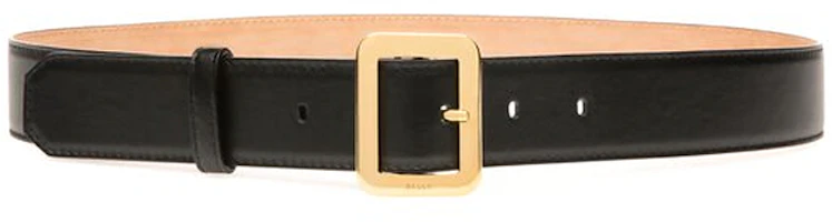 (Women) BALLY Janelle Leather Belt Black 3.5cm 6230078 (Women) BALLY Janelle Leather Belt Black 3.5cm 6230078