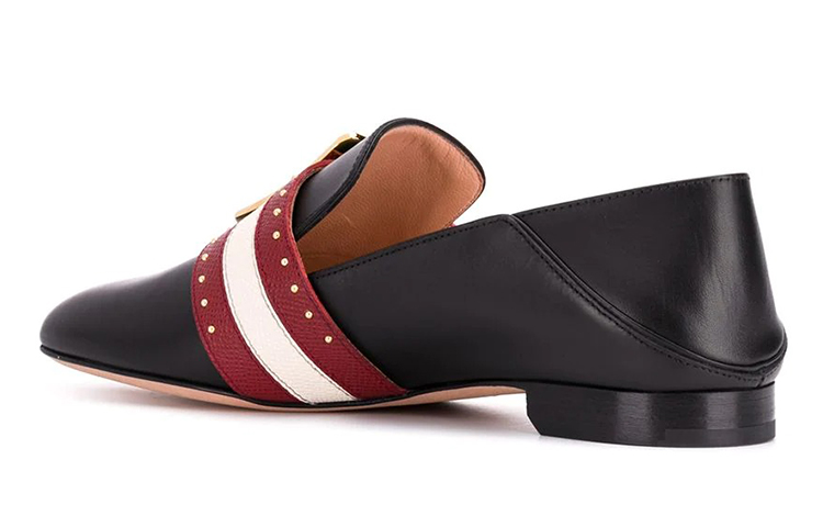 Lookbook (W) BALLY Janelle Mocasín 'Negro Blanco Rojo' 6228191