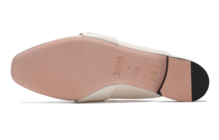 Shop BALLY巴利 Janesse458 皮革 包頭簡約休閒 時尚涼拖 女款 白色