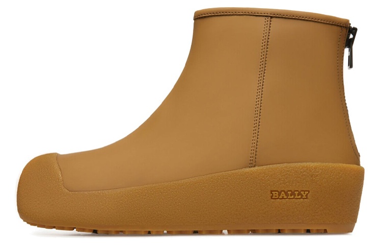 (W) BALLY Leather Ankle Boots 'Brown Zipper'