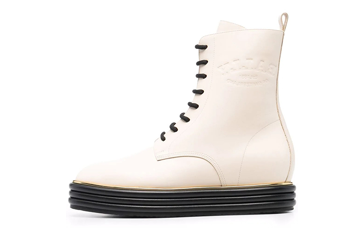 (Women) BALLY Leather Ankle Boots 'White Wrap-Tie Warmth' 6239416