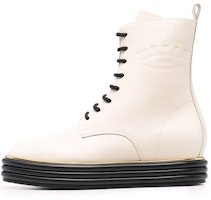 (Women) BALLY Leather Ankle Boots 'White Wrap-Tie Warmth' 6239416 (Women) BALLY Leather Ankle Boots 'White Wrap-Tie Warmth' 6239416