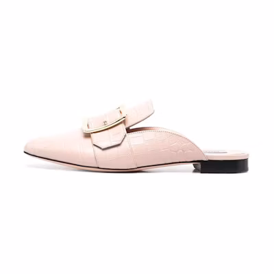 (W) BALLY Leather Buckle 'Fashion Versatile Pink Flats'