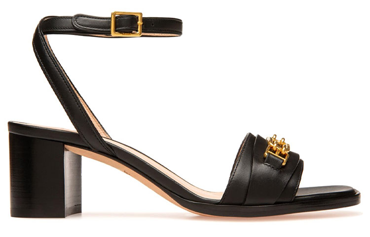Order (Women) BALLY Leather Buckle Block Heel 'Black' 6238188