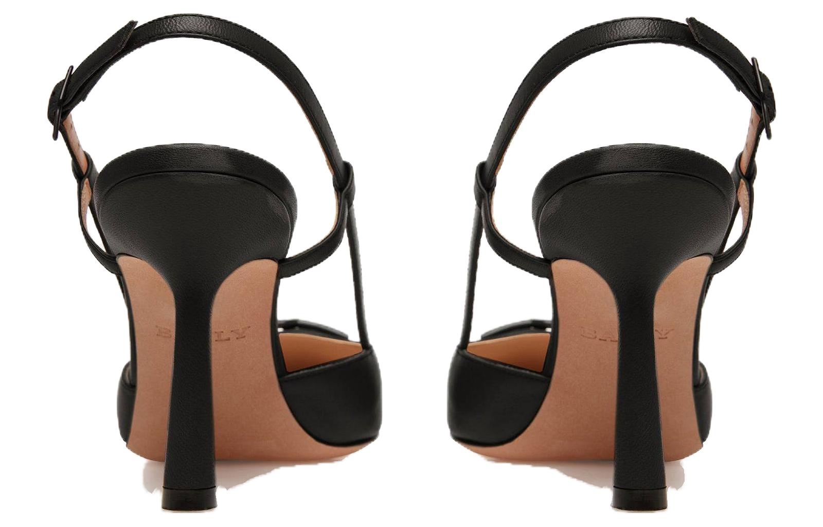 Lookbook (W) BALLY Sepatu Hak Kucing Hitam Kulit Gesper Fashion 6302867