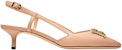 (W) BALLY Sandal Fesyen Pink Kulit dengan Gesper Bertumit Tinggi 6300087