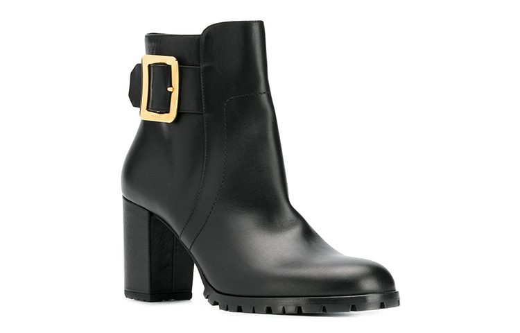 (W) BALLY Leather Chunky Heel Ankle Boot 'Black' 圖 2