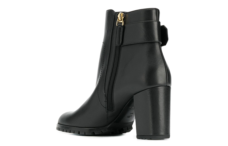 (W) BALLY Leather Chunky Heel Ankle Boot 'Black' 圖 3