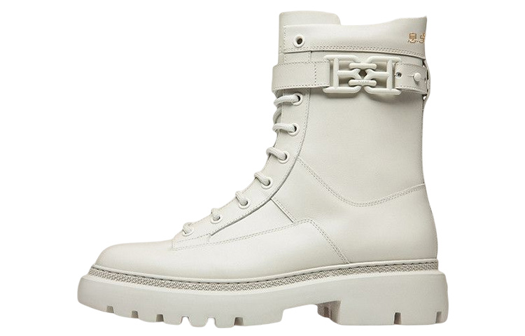 (Women) BALLY Leather Fashion Lace-Up Ankle Boots 'Beige' 6301558