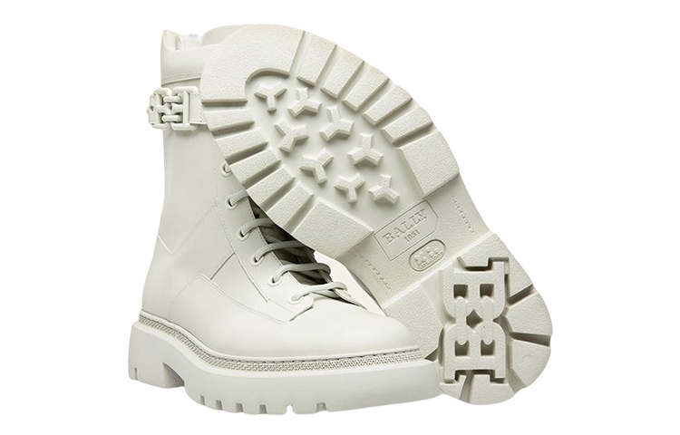 Shop (W) Botas de Tobillo de Cuero BALLY con Cordones 'Beige' 6301558