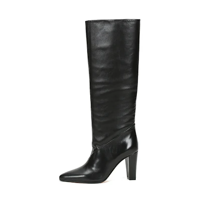 (W) BALLY Leather Fashion Pointed High-Top Boots 'Black'