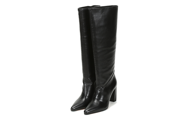 (W) BALLY Leather Fashion Pointed High-Top Boots 'Black' 圖 4