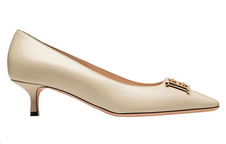 Order BALLY巴利 皮革 時尚套腳 細跟 中低跟鞋 女款 米色