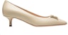 (W) BALLY Kasut Kulit Slip-On 'Beige Kitten Heel' 6301719