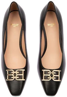 (W) BALLY Zapatos de Cuero Estilo Slip-On 'Tacón Negro de Gatito' 6301720 Lookbook (W) BALLY Zapatos de Cuero Estilo Slip-On 'Tacón Negro de Gatito' 6301720
