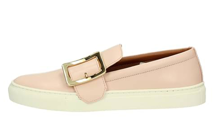 (W) BALLY Leather Flat 'Pink Buckle'