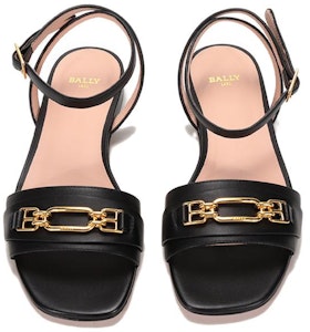 BALLY 巴利 女款黑色牛皮平底涼鞋 Shop BALLY 巴利 女款黑色牛皮平底涼鞋