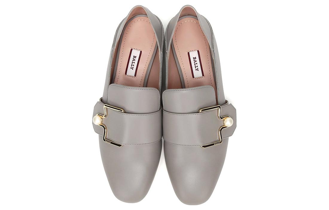 (W) BALLY Leather Flats 'Grey Pearl Buckle' 圖 4