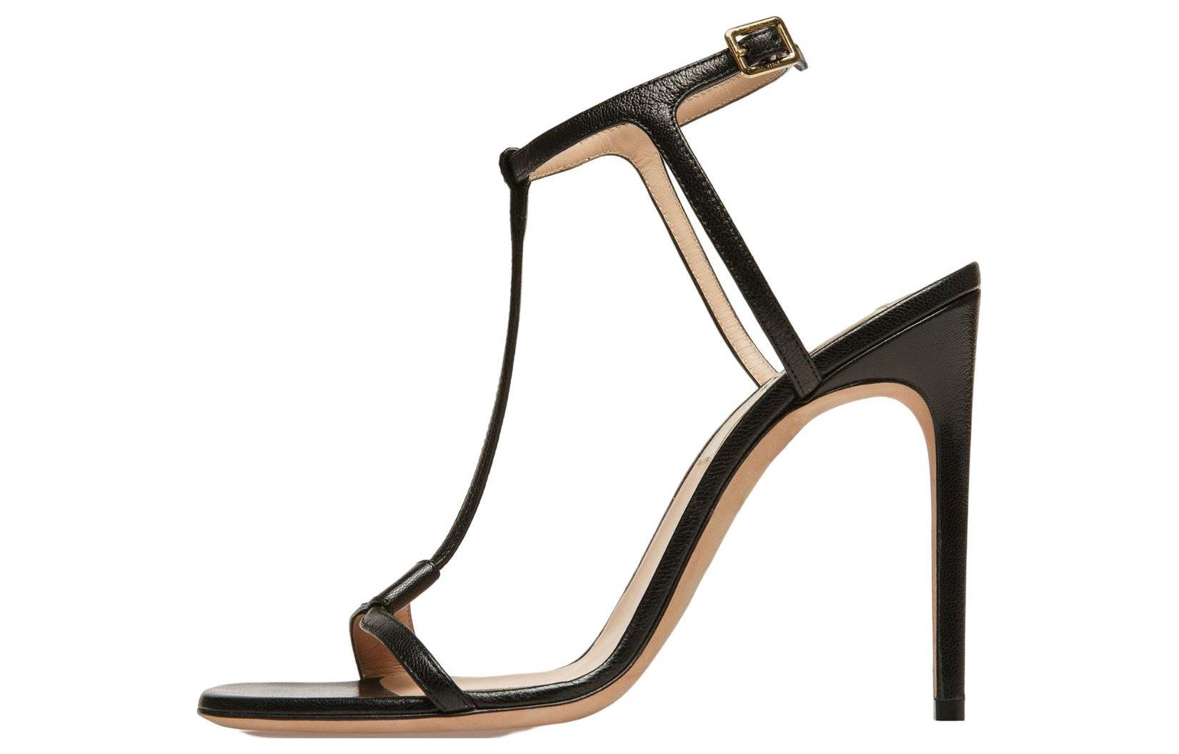 Buy (W) BALLY Sandalias Tacón Alto de Cuero con Hebilla 'Moda Negra' 6303040