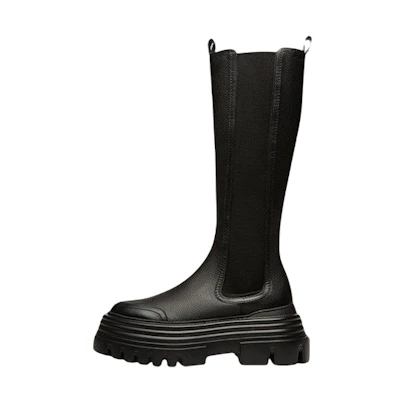 (W) BALLY Leather High-Top Chelsea Boots 'Black Fashion'